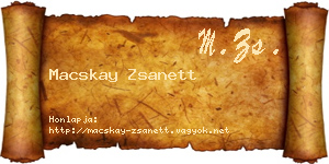 Macskay Zsanett névjegykártya